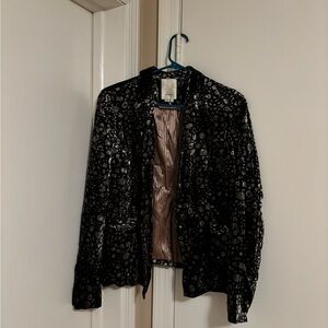 Velvet printed blazer Anthropologie